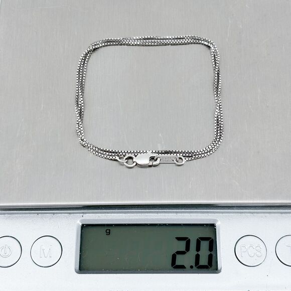 Vintage Italy OTC Sterling Silver 925 0.7mm Box Chain Necklace 18.25" - Picture 2 of 3